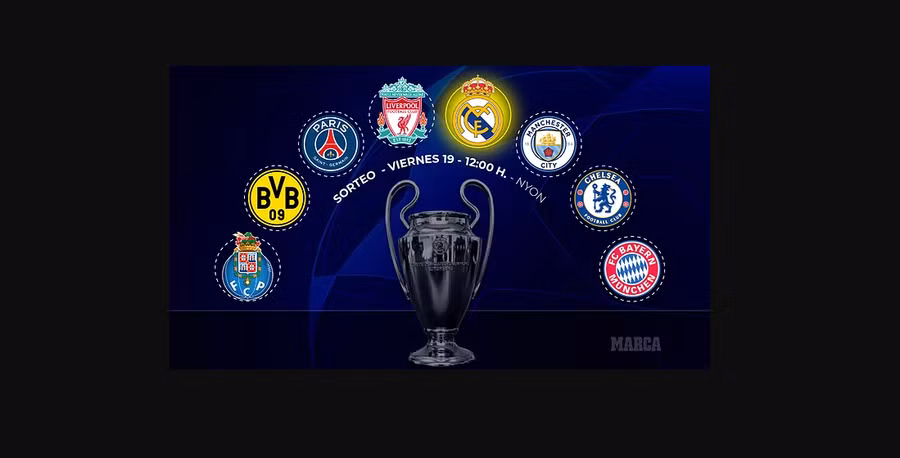 Đã xác định đủ 8 đội vào tứ kết Champions League.