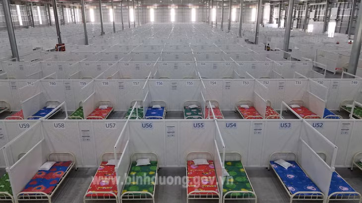 Toàn cảnh khu điều trị Bệnh viện Thới Hòa. Ảnh: Cổng TTĐT Bình Dương.