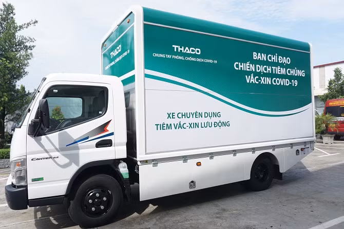 Xe chuyên dụng tiêm chủng vắc xin lưu động được thiết kế hiện đại, góp phần phục vụ hiệu quả công tác phòng, chống dịch Covid-19. Nguồn: CDC Hà Nội.