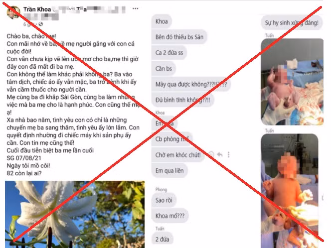 Thông tin bác sĩ “nhường máy thở của người thân để cứu sản phụ song thai” là hư cấu