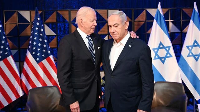 Tổng thống Mỹ Joe Biden (trái) và Thủ tướng Israel Benjamin Netanyahu