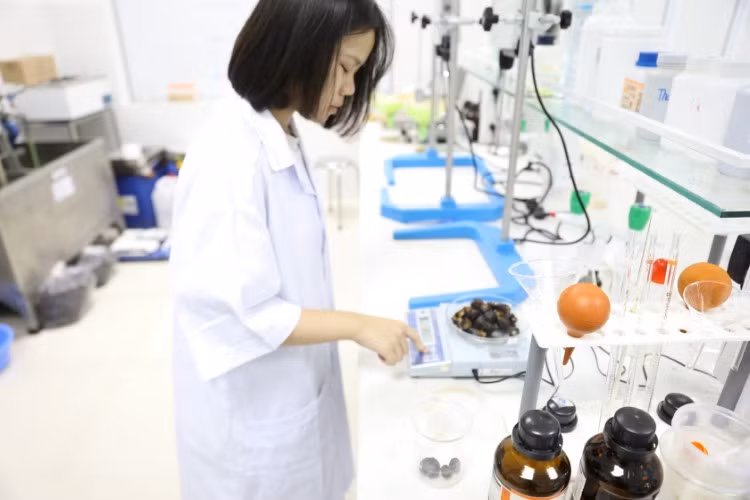 Học sinh Trường THPT Đa Phúc, Hà Nội thực hành tại phòng thí nghiệm Trường ĐH Thủy lợi. Ảnh: TG