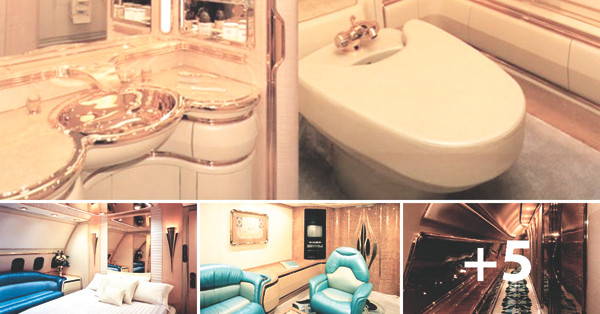 Nội thất chuyên cơ dát vàng của Quốc vương Hassanal Bolkiah