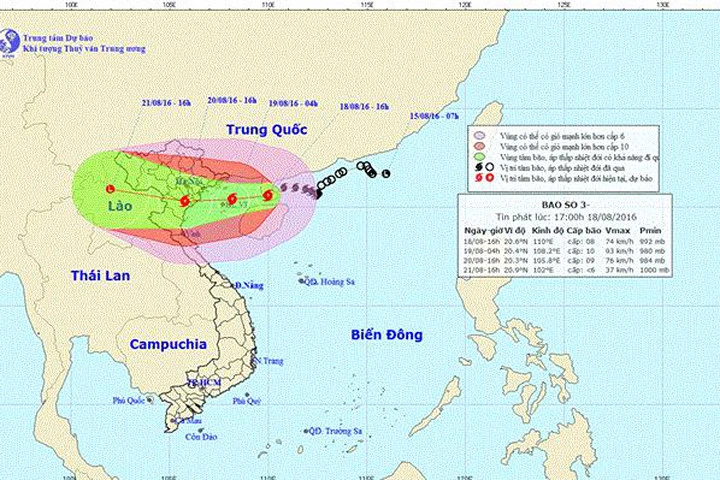 Bão số 3 giật cấp 12 đã đi vào Vịnh Bắc Bộ