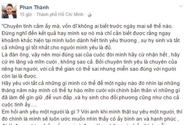 Phan Thành lại đăng "tâm thư" gửi Midu, khẳng định anh sẽ nhận hết đúng sai