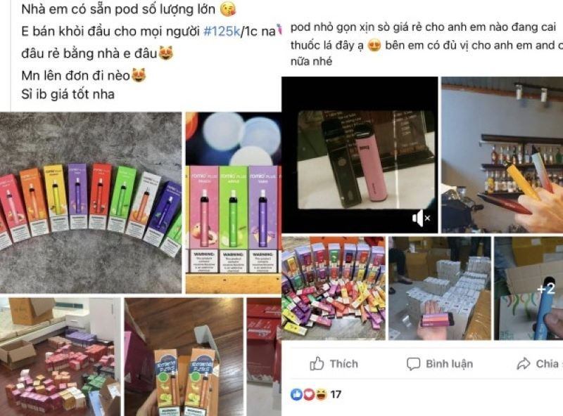 Thuốc lá điện tử được bày bán tràn lan người mua có thể dễ dàng tiếp cận và sử dụng. Thuốc lá điện tử được bày bán tràn lan người mua có thể dễ dàng tiếp cận và sử dụng.