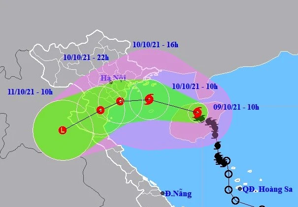 Dự báo vị trí và đường đi của bão số 7 (Lionrock).