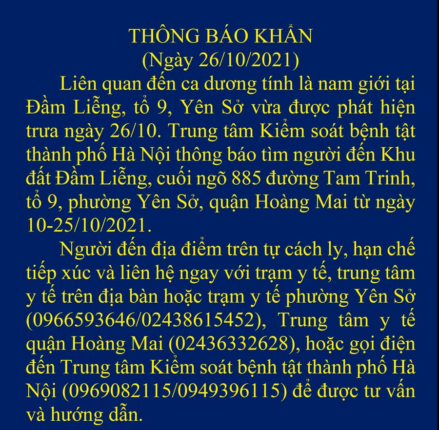 Hà Nội ra thông báo khẩn tìm người đến khu đất Đầm Liễng ở Hoàng Mai ảnh 1