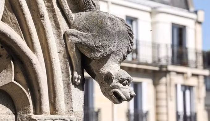 Ở cấu trúc bên ngoài, những bức tượng mô phỏng các sinh vật huyền bí mang tên gargoyle và chimera cũng là một nét đặc trưng của Nhà thờ Đức Bà Paris.