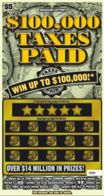 Giải thưởng 100 nghìn USD của Xổ số Missouri. Giải thưởng 100 nghìn USD của Xổ số Missouri.