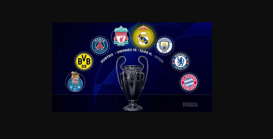 Các đội vào tứ kết Champions League.