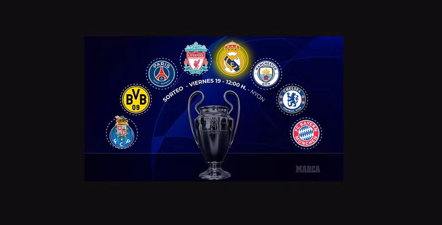 Các đội vào tứ kết Champions League.