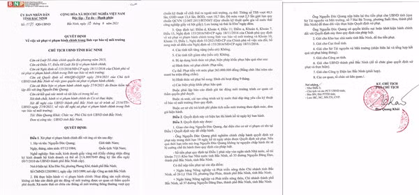 Bắc Ninh xử lý nghiêm đối với những hành vi gây ô nhiễm môi trường.