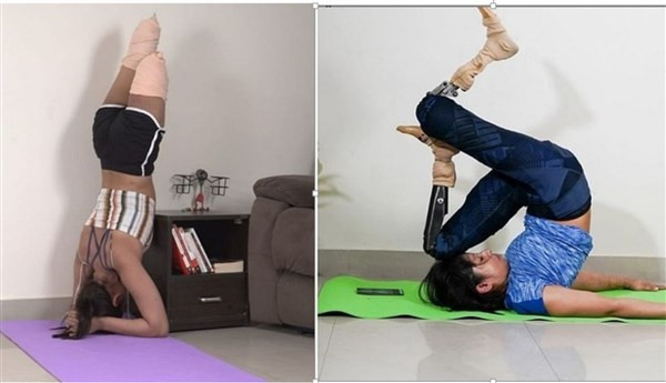 Arpita không hề che giấu đôi chân cụt của mình khi đăng ảnh tập yoga trên mạng. Arpita không hề che giấu đôi chân cụt của mình khi đăng ảnh tập yoga trên mạng.