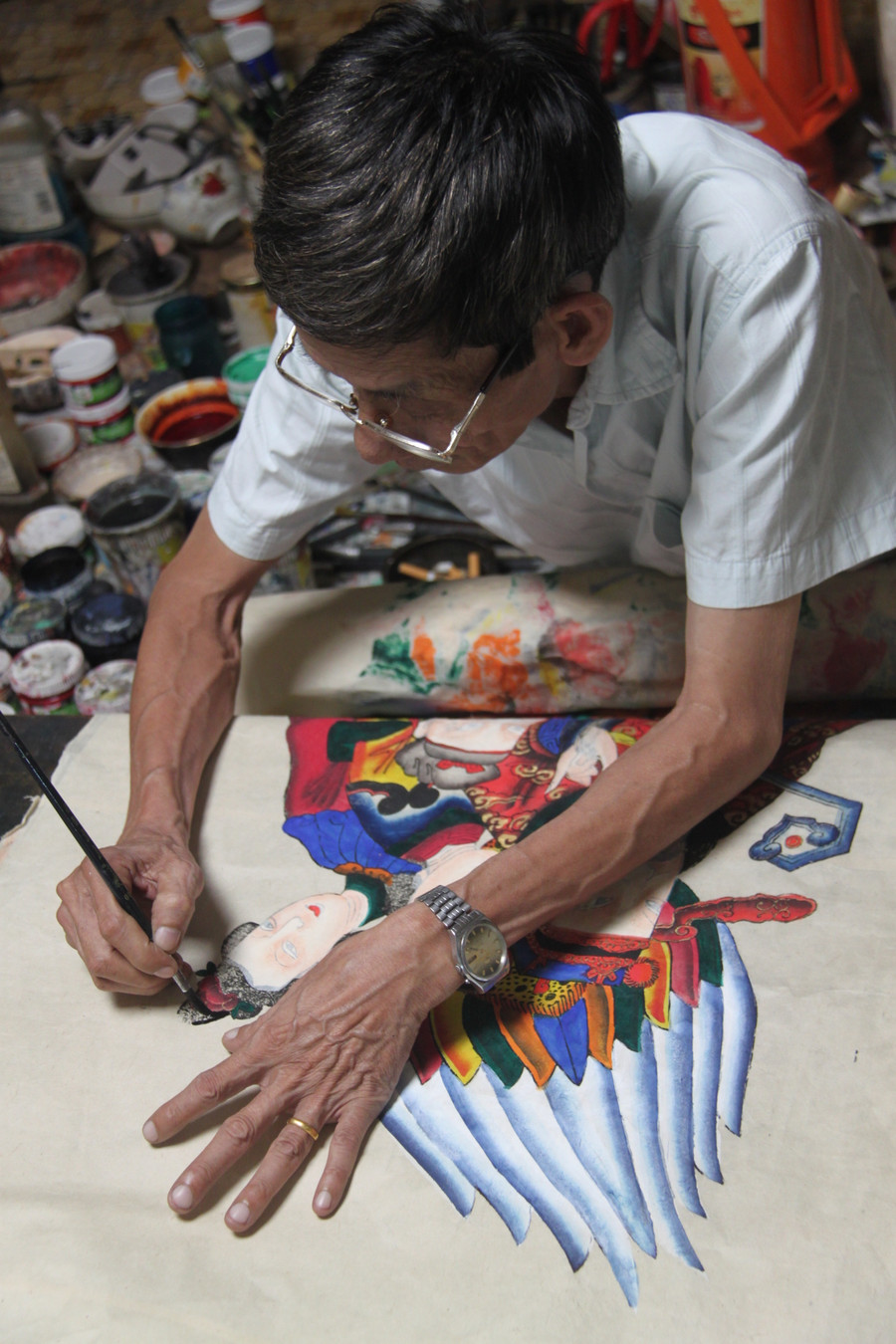 Nghệ nhân Lê Đình Nghiên – người cuối cùng của dòng tranh Hàng Trống. Nghệ nhân Lê Đình Nghiên – người cuối cùng của dòng tranh Hàng Trống.