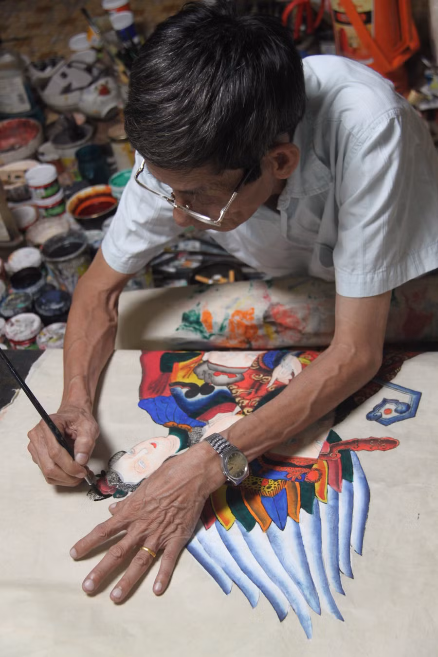 Nghệ nhân Lê Đình Nghiên – người cuối cùng của dòng tranh Hàng Trống.