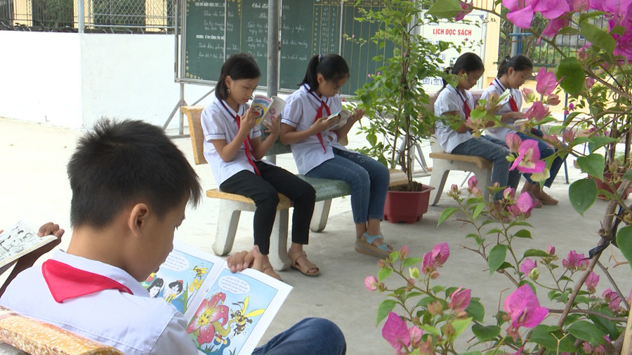 Thư viện xanh Trường Tiểu học và THCS xã Bắc Hải, huyện Tiền Hải (Thái Bình). Ảnh: INT