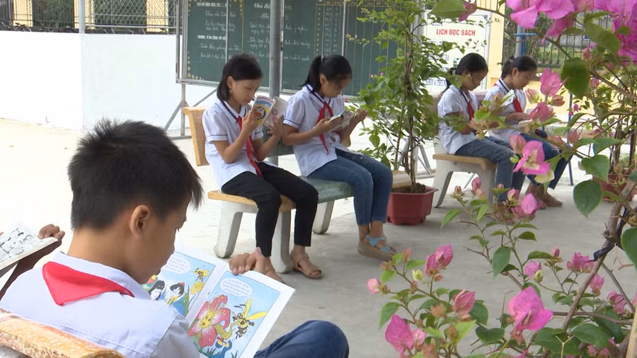 Thư viện xanh Trường Tiểu học và THCS xã Bắc Hải, huyện Tiền Hải (Thái Bình). Ảnh: INT