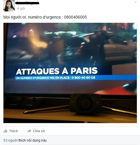 Du học sinh Việt Nam ở Pháp: “Trắng đêm cùng Paris“ ảnh 1 Du học sinh Việt Nam ở Pháp chia sẻ số điện thoại khẩn cấp nếu cần trợ giúp trong vụ khủng bố tại Paris