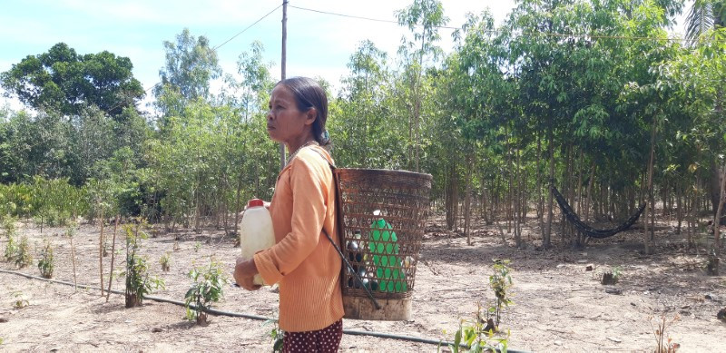 Giếng hết nước nên người dân phải lấy nước giọt hoặc xin nước nhà hàng xóm về sử dụng Giếng hết nước nên người dân phải lấy nước giọt hoặc xin nước nhà hàng xóm về sử dụng