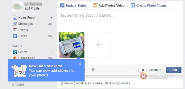 Facebook thêm tính năng chèn sticker vào ảnh cho bản web
