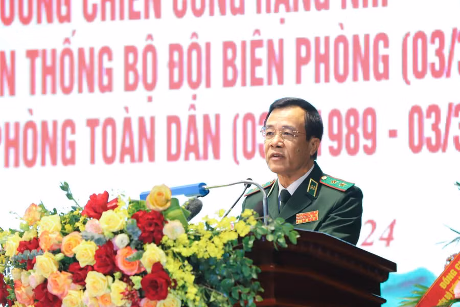 Trung tướng Lê Đức Thái, Ủy viên Trung ương Đảng, Ủy viên Quân ủy Trung ương, Tư lệnh BĐBP trân trọng cảm ơn Chủ tịch nước và các đại biểu dự buổi Lễ.