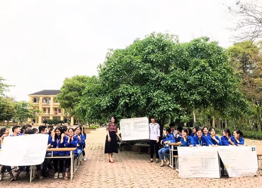 Cô Diệp luôn truyền cảm hứng cho học sinh bằng phương pháp sáng tạo (Ảnh: NVCC).