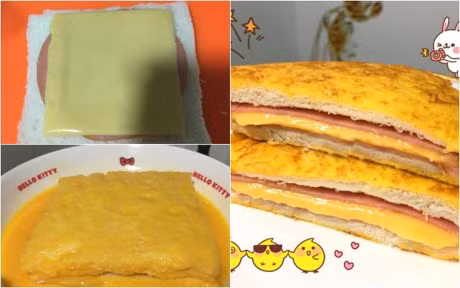 Bua sang voi banh my kep thit nguoi pho mai ngon nuc long - Anh 1