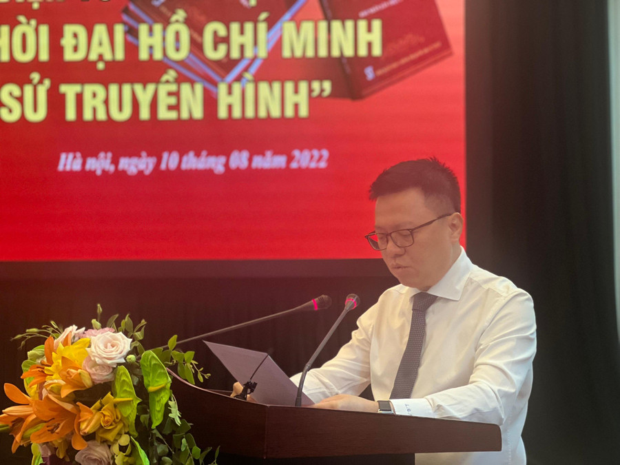 Tổng Biên tập Báo Nhân Dân Lê Quốc Minh phát biểu tại buổi lễ. Tổng Biên tập Báo Nhân Dân Lê Quốc Minh phát biểu tại buổi lễ.