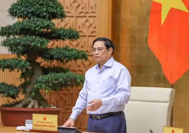 Thủ tướng nhấn mạnh yêu cầu "4 ổn định, 3 tăng cường, 2 đẩy mạnh, 1 tiết giảm và 1 kiên quyết không". Ảnh: VGP/ Nhật Bắc.