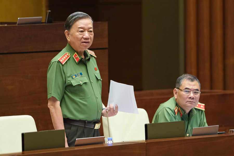 Bộ trưởng Bộ Công an Tô Lâm. Ảnh: Quochoi.vn. Bộ trưởng Bộ Công an Tô Lâm. Ảnh: Quochoi.vn.