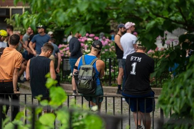 Dòng người chờ tiêm phòng bệnh đậu mùa khỉ hôm 21/7 tại Mỹ. Ảnh: New York Times.