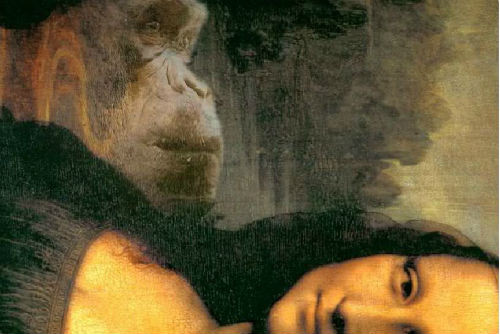 Những kiệt tác hội họa làm đau đầu hậu thế của Leonardo da Vinci ảnh 10 Hình ảnh đầu khỉ phía sau Mona Lisa