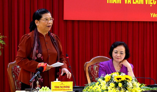 Phó Chủ tịch Quốc hội Tòng Thị Phóng thăm và làm việc tại Yên Bái