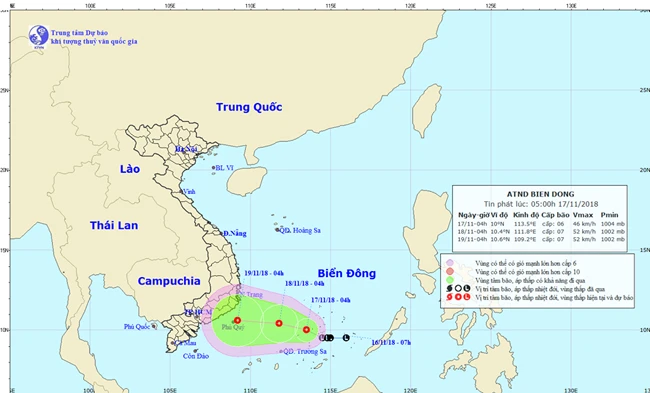 Xuất hiện vùng áp thấp trên khu vực Biển Đông (Ảnh minh họa)