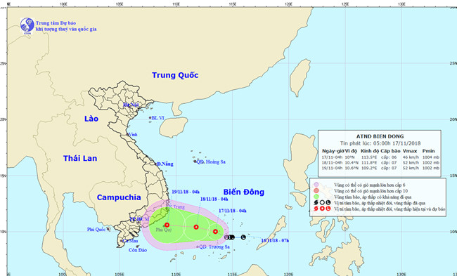 Xuất hiện vùng áp thấp trên khu vực Biển Đông (Ảnh minh họa)