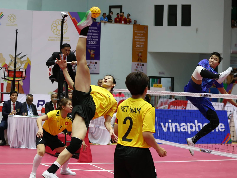 Pha tấn công của Trần Thị Ngọc Yến ở SEA Games 31 trước người Thái.