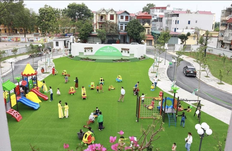 Nhiều trường mầm non ở KCN trên địa bàn huyện Việt Yên được đầu tư thêm cơ sở vật chất cho năm học mới.