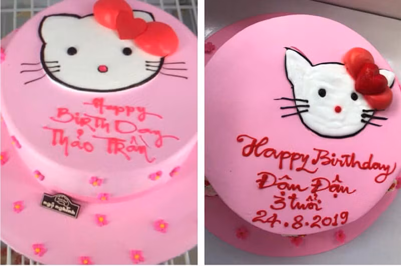 Màu sắc chiếc bánh thì giống nhau nhưng nhìn hình chú mèo thì ai cũng bật cười.