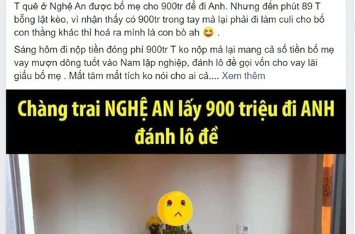 Bác tin đồn thất thiệt "lấy 900 triệu đánh bạc thay vì đi Anh"