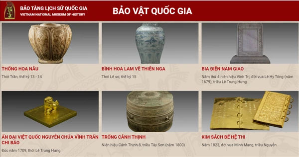 Hình ảnh trong tương tác ảo 3D chuyên đề “Bảo vật quốc gia”.