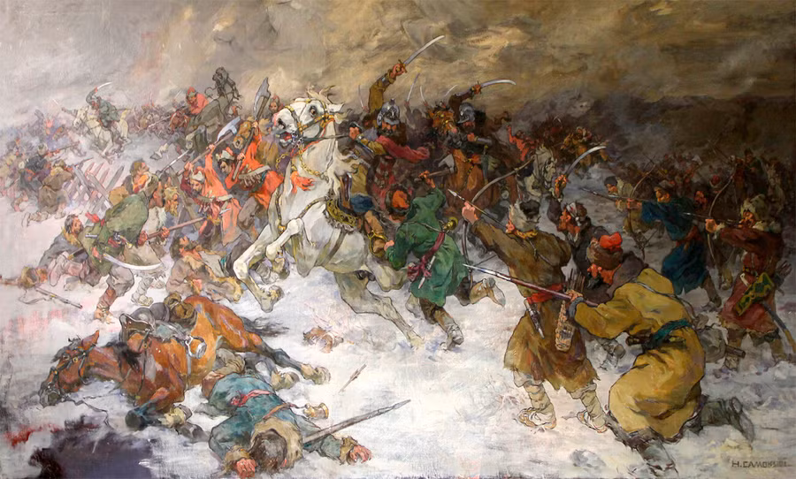 'Nghĩa quân' của Razin tàn bạo giết chóc và cướp giật. Ảnh: Rbth.com