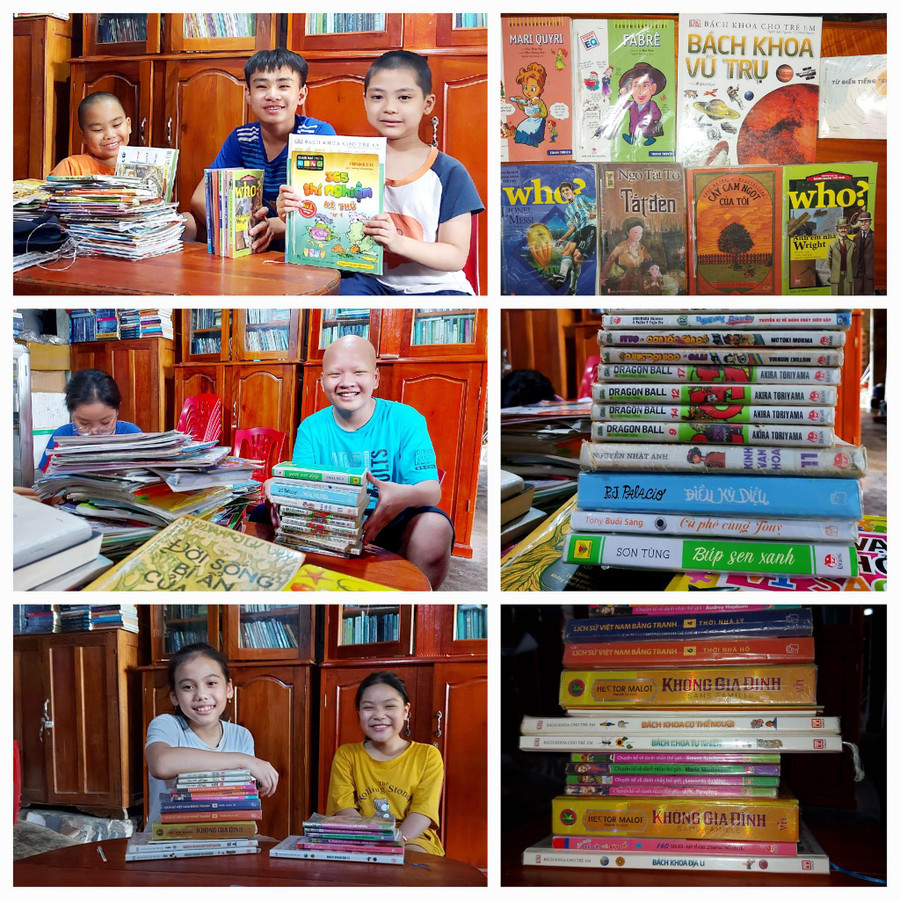 Các bạn nhỏ đến đọc và mượn sách tại thư viện miễn phí Thúy Nga. Ảnh: NVCC Các bạn nhỏ đến đọc và mượn sách tại thư viện miễn phí Thúy Nga. Ảnh: NVCC