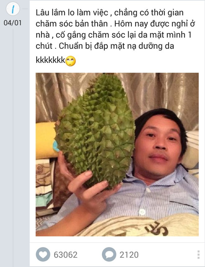 Hoài Linh khoe ảnh đắp mặt nạ bằng sầu riêng ảnh 1 1