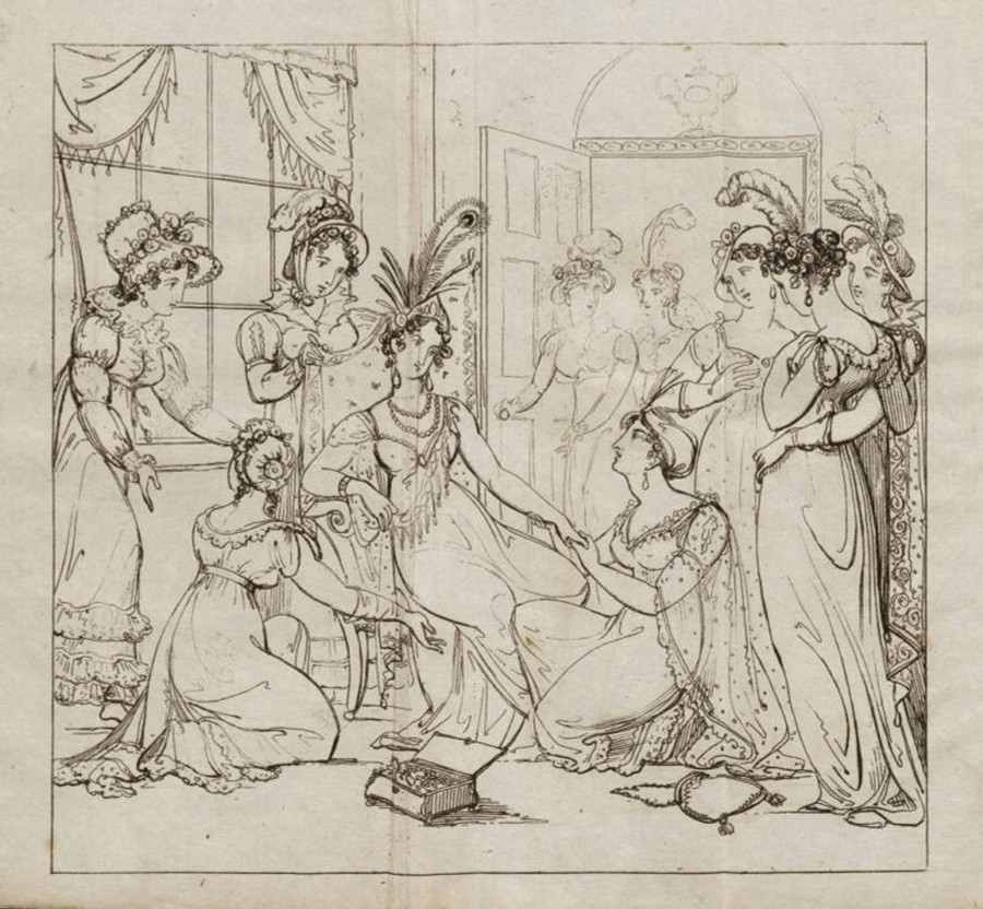 “Công chúa Caraboo” được vây quanh bởi những quý bà.