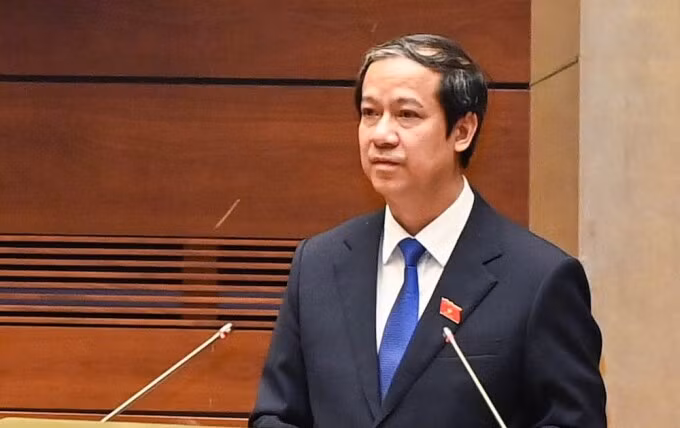 Bộ trưởng Bộ GD&ĐT Nguyễn Kim Sơn trả lời chất vấn. Ảnh minh họa/INT