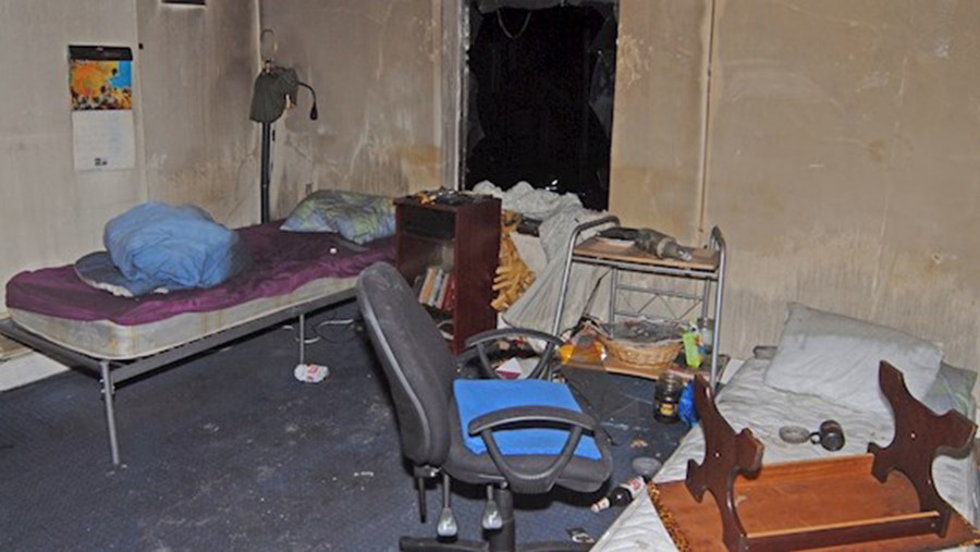 Căn phòng, nơi các nạn nhân sống trong thời gian bị bóc lột tại Anh.