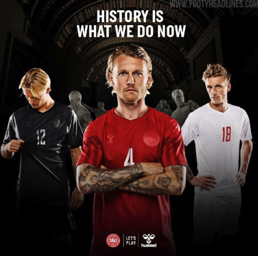 Hummel là thương hiệu thiết kế áo đấu cho Đan Mạch tại Qatar.