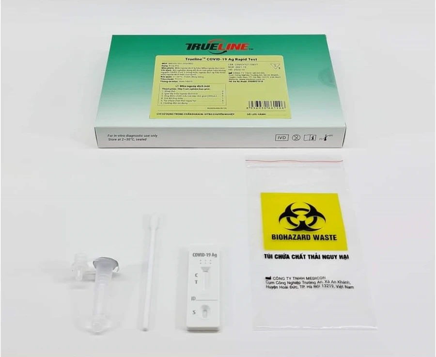 Bộ kit test kháng nguyên virus SARS-CoV-2 "made in Vietnam" từ dịch mũi. Ảnh: Báo Nhân dân.