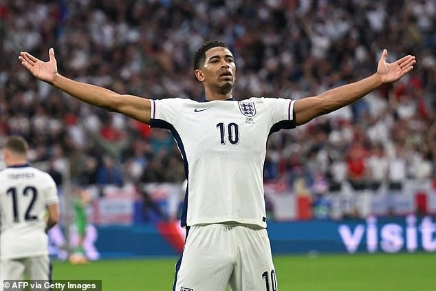 Jude Bellingham (ảnh) đã phá kỷ lục lâu đời của Cristiano Ronaldo khi chơi cùng tuyển Anh tại EURO 2024. Jude Bellingham (ảnh) đã phá kỷ lục lâu đời của Cristiano Ronaldo khi chơi cùng tuyển Anh tại EURO 2024.